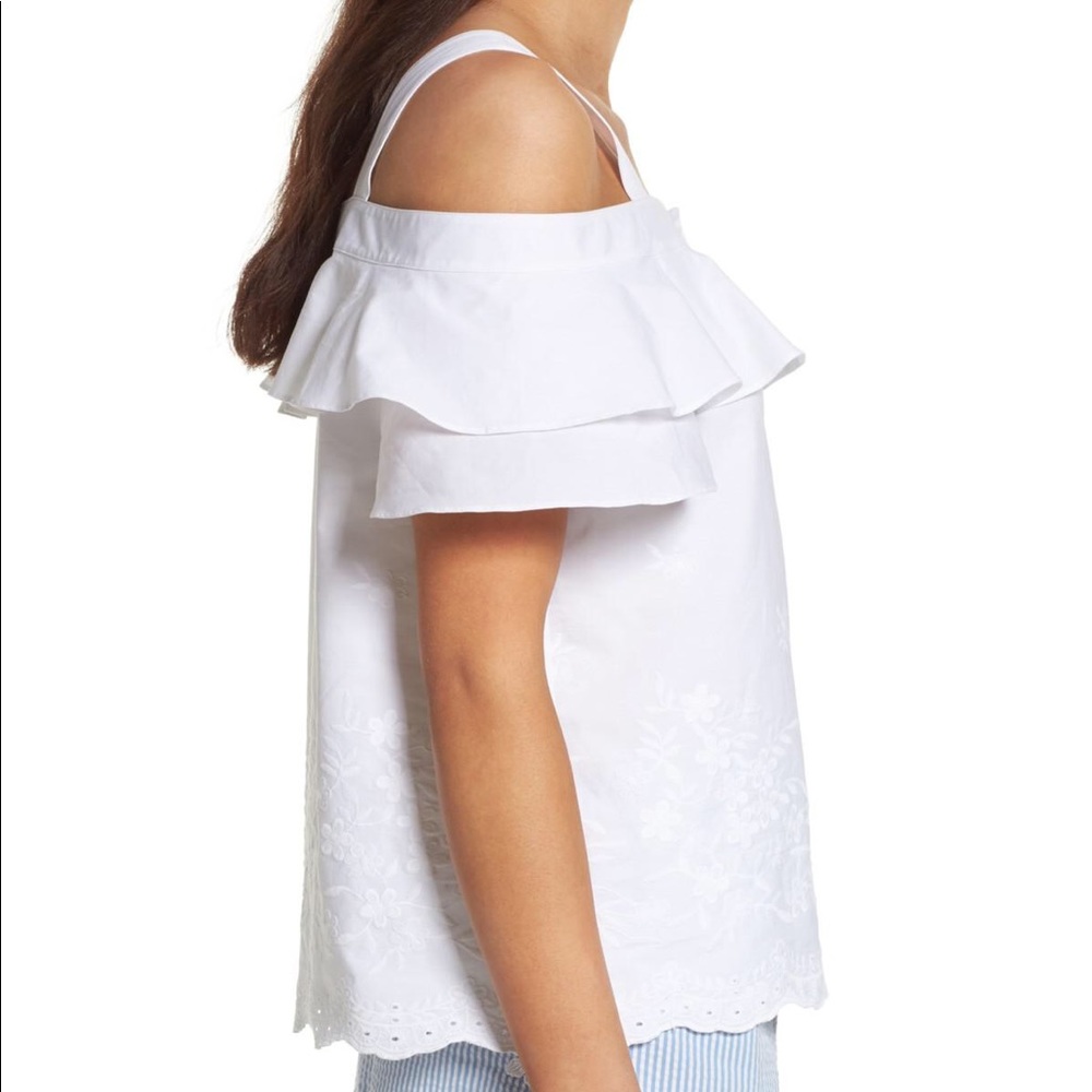 DRAPER JAMES Nellie Cold Shoulder Embroidered